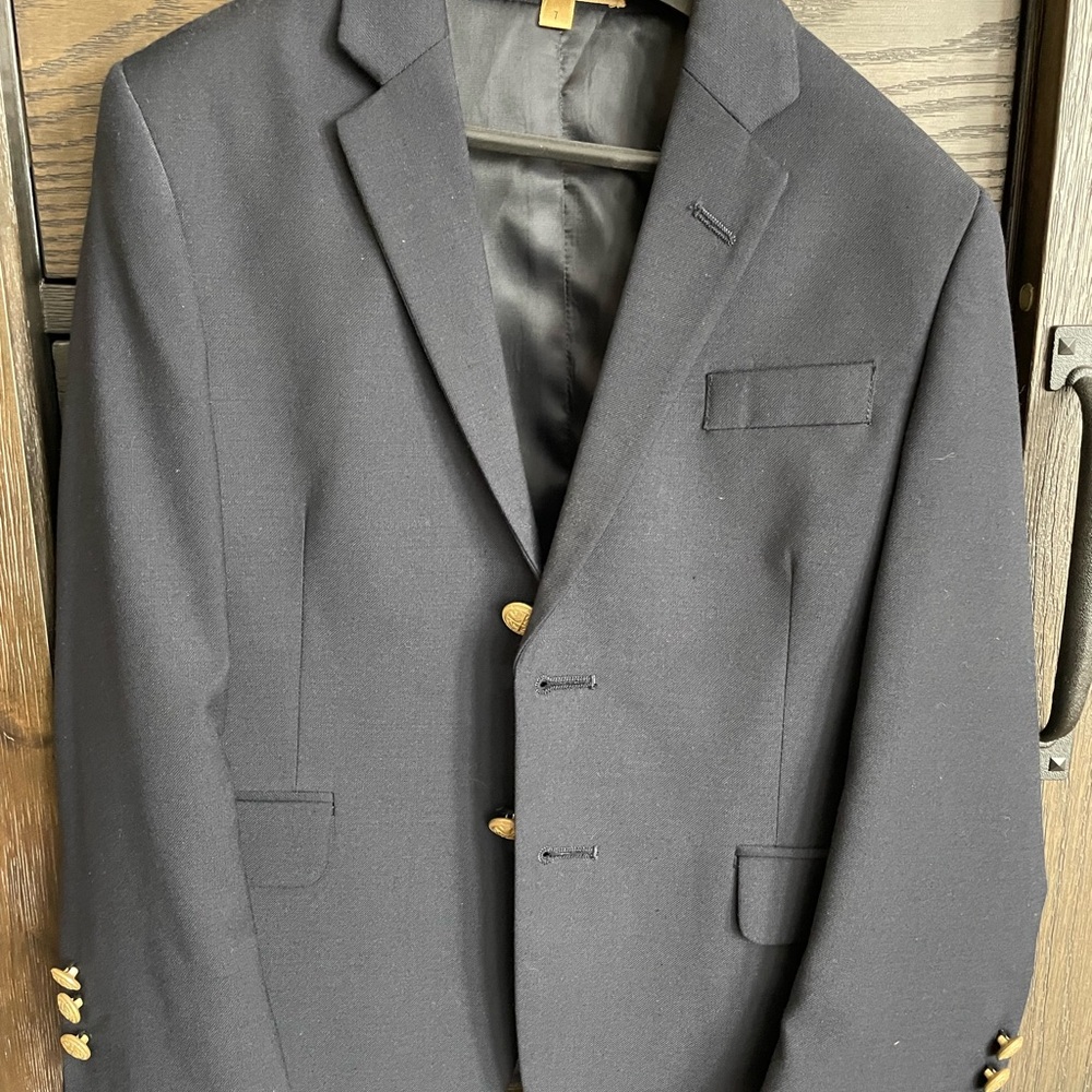 Boys Club Class Navy Blazer with Gold Accents Size 7